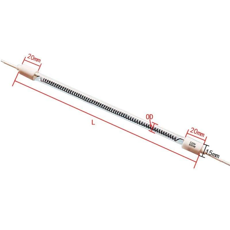 Elektrische Quarzheizelemente aus Kohlefaser für Heizungen, Ferninfrarot-Quarzheizrohr Quarzglasrohrheizung OD10 12 mm