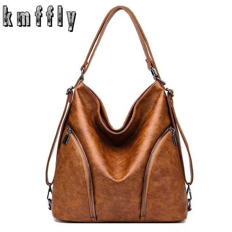 Damen Umhängetasche Mode Damenhandtaschen Retro Leder Große Kapazität Einkaufstasche Casual
