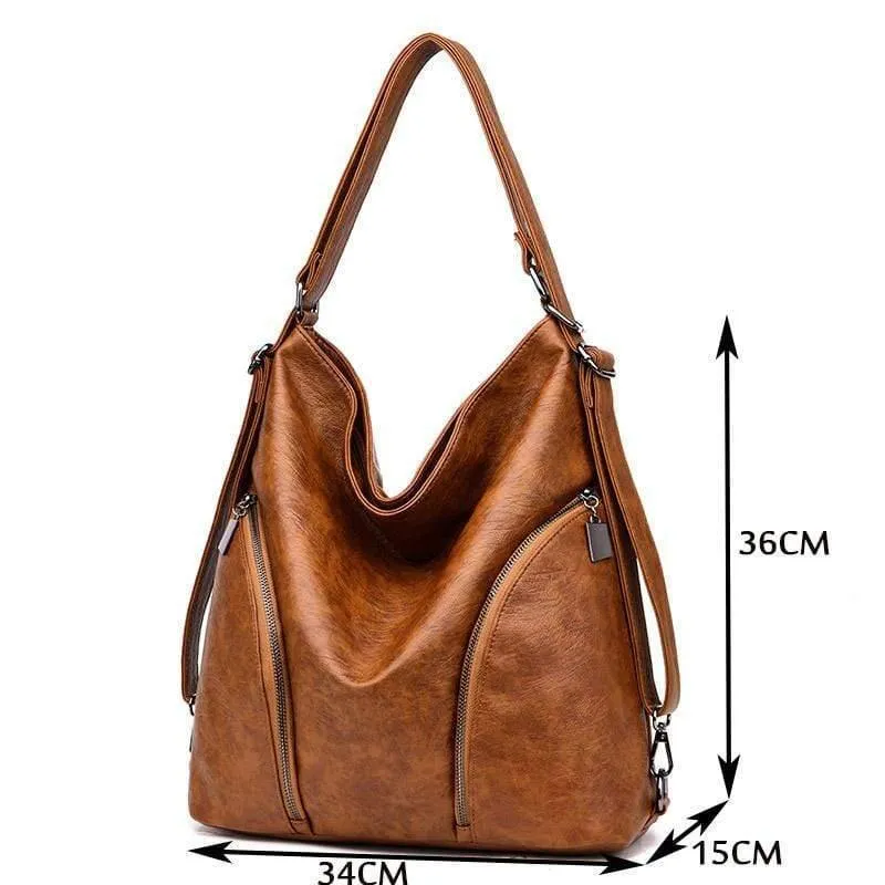 Damen Umhängetasche Mode Damenhandtaschen Retro Leder Große Kapazität Einkaufstasche Casual