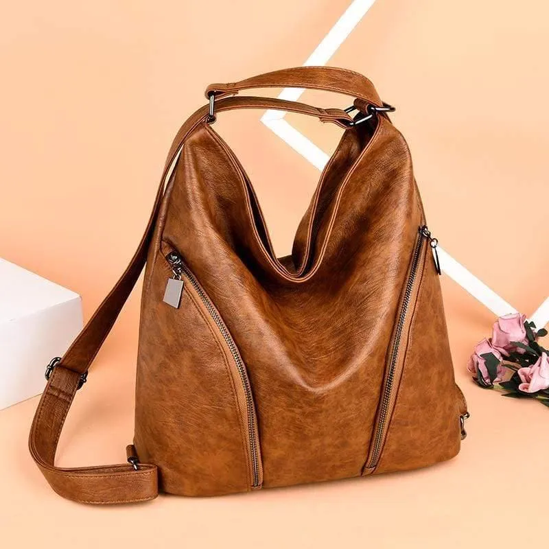 Damen Umhängetasche Mode Damenhandtaschen Retro Leder Große Kapazität Einkaufstasche Casual