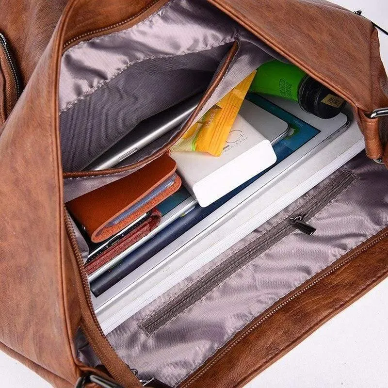 Damen Umhängetasche Mode Damenhandtaschen Retro Leder Große Kapazität Einkaufstasche Casual