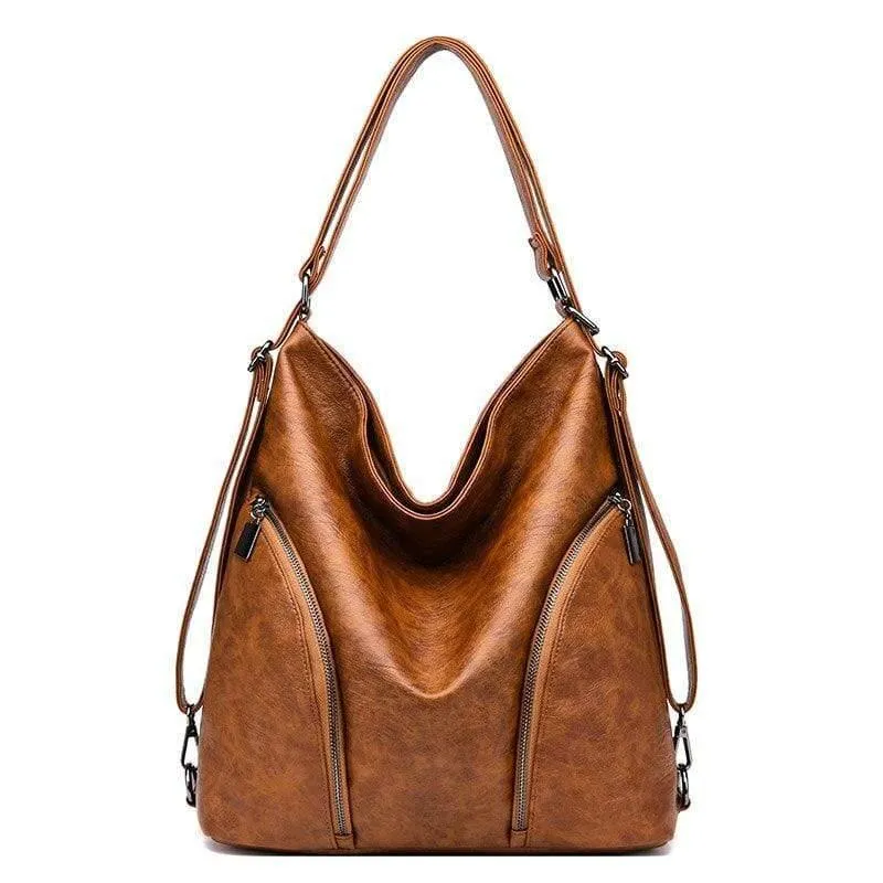 Damen Umhängetasche Mode Damenhandtaschen Retro Leder Große Kapazität Einkaufstasche Casual