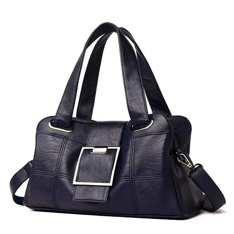 Vintage Plaid Damen Leder Handtaschen Weiches Leder Weibliche Umhängetaschen Designer Damen