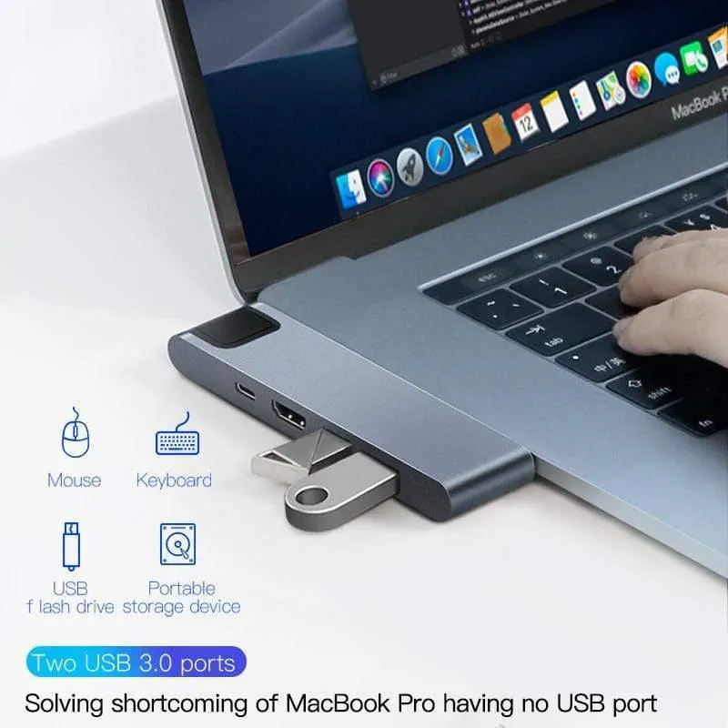 Baseus USB C HUB USB HUB zu USB 3.0 HDMI Adapter für MacBook Pro Air HUB Thunderbolt 3 Dock RJ45 USB Splitter Dual Typ C HUB