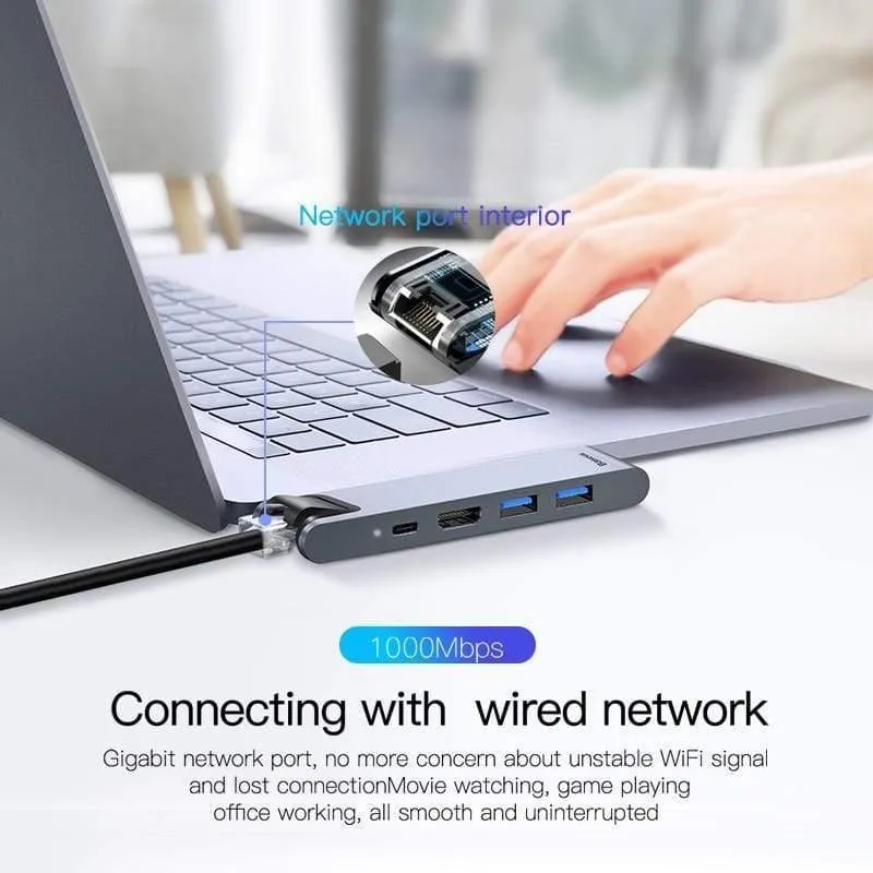 Baseus USB C HUB USB HUB zu USB 3.0 HDMI Adapter für MacBook Pro Air HUB Thunderbolt 3 Dock RJ45 USB Splitter Dual Typ C HUB