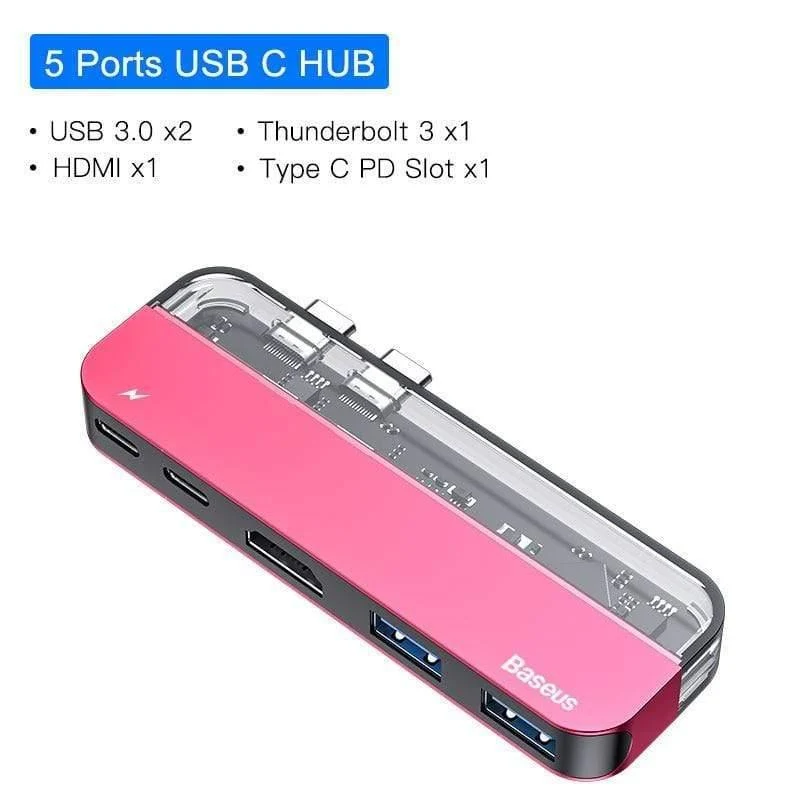 Baseus USB C HUB USB HUB zu USB 3.0 HDMI Adapter für MacBook Pro Air HUB Thunderbolt 3 Dock RJ45 USB Splitter Dual Typ C HUB