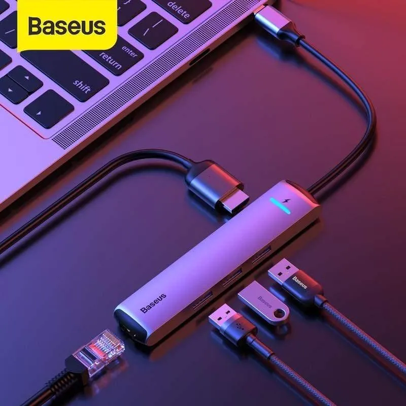 Baseus USB C HUB USB zu Multi HDMI USB 3.0 RJ45 Carder Reader OTG Adapter USB Splitter für MacBook Pro Air USB Dock Typ C HUB
