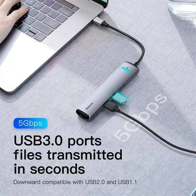 Baseus USB C HUB USB zu Multi HDMI USB 3.0 RJ45 Carder Reader OTG Adapter USB Splitter für MacBook Pro Air USB Dock Typ C HUB