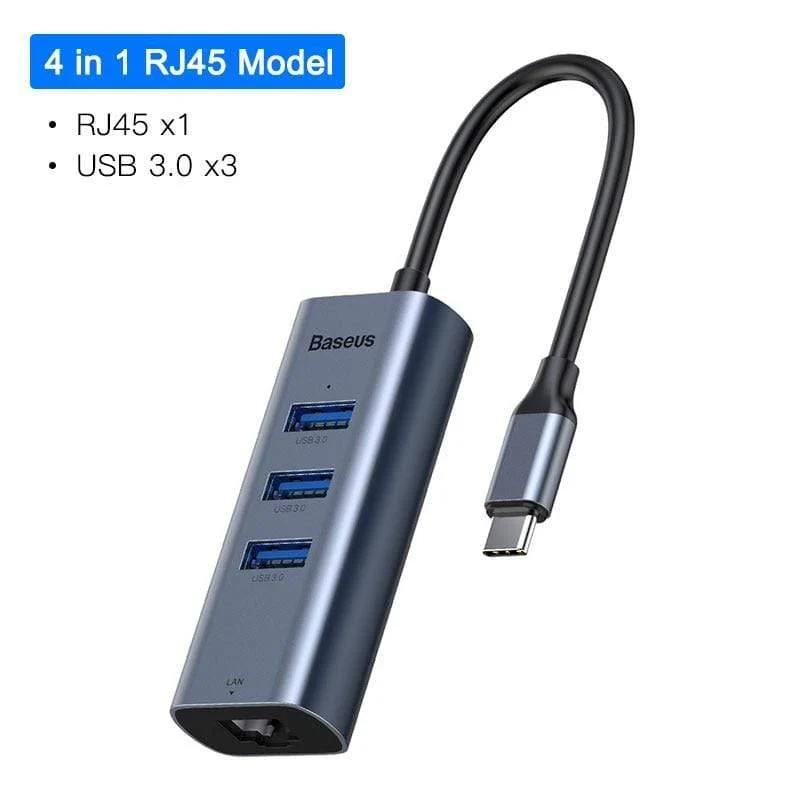 Baseus USB C HUB USB zu Multi HDMI USB 3.0 RJ45 Carder Reader OTG Adapter USB Splitter für MacBook Pro Air USB Dock Typ C HUB