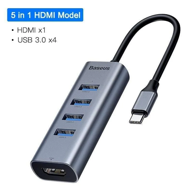 Baseus USB C HUB USB zu Multi HDMI USB 3.0 RJ45 Carder Reader OTG Adapter USB Splitter für MacBook Pro Air USB Dock Typ C HUB