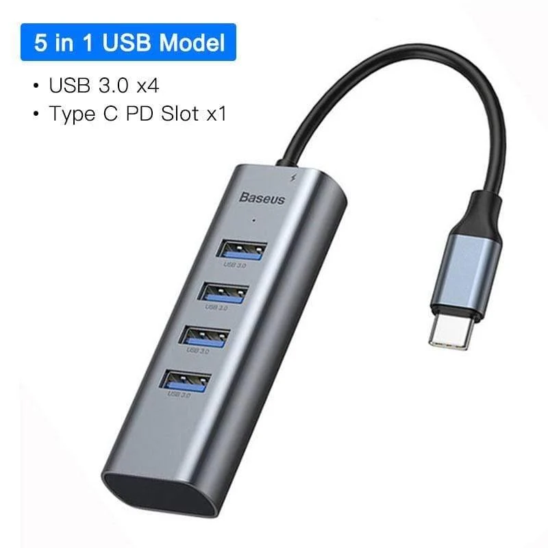Baseus USB C HUB USB zu Multi HDMI USB 3.0 RJ45 Carder Reader OTG Adapter USB Splitter für MacBook Pro Air USB Dock Typ C HUB