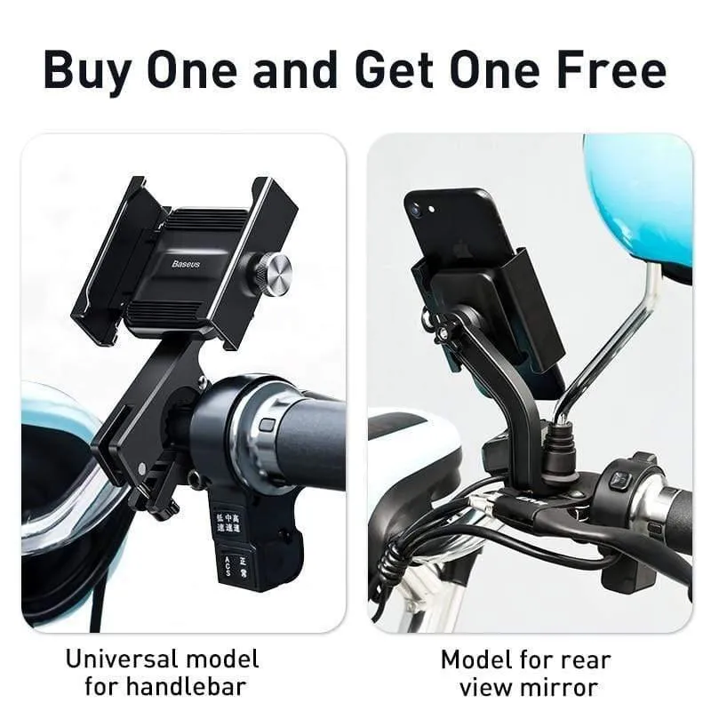 Baseus Motorrad Handyhalter für Fahrrad Rückspiegel Spiegelhalterung Scooter Motorrad Handyhalter für 4.7-6.5 Zoll Handy
