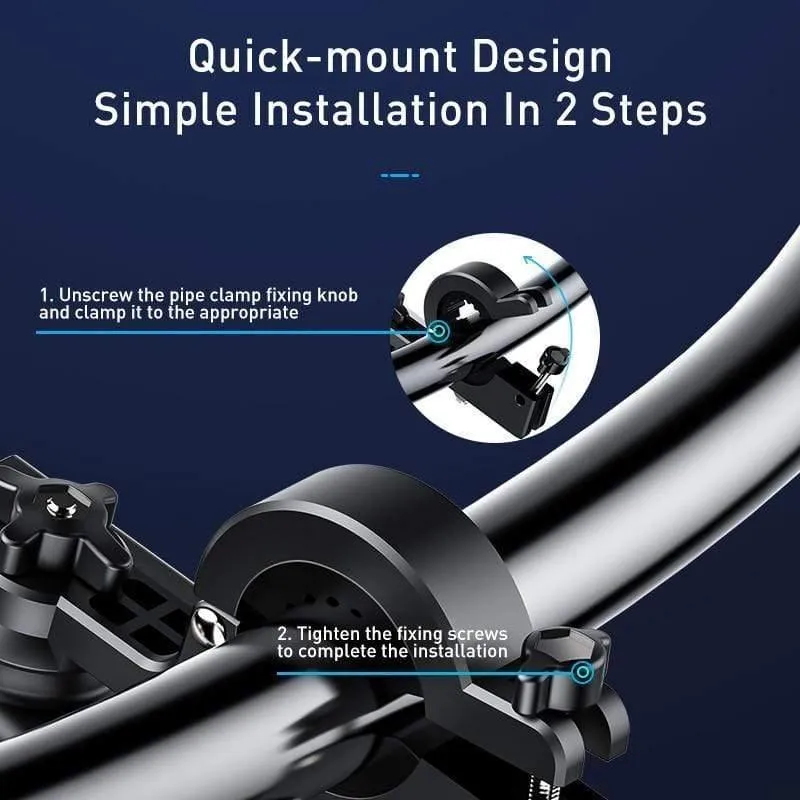 Baseus Motorrad Handyhalter für Fahrrad Rückspiegel Spiegelhalterung Scooter Motorrad Handyhalter für 4.7-6.5 Zoll Handy