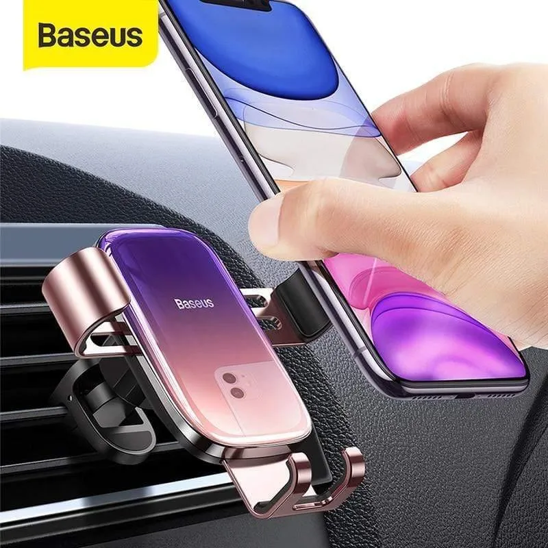 Baseus Alloy Car Phone Holder Universeller Handyhalter im Auto, Lüftungsschlitz-Halterung, Clip-Ständer für Smartphone, Schwerkrafthalterung