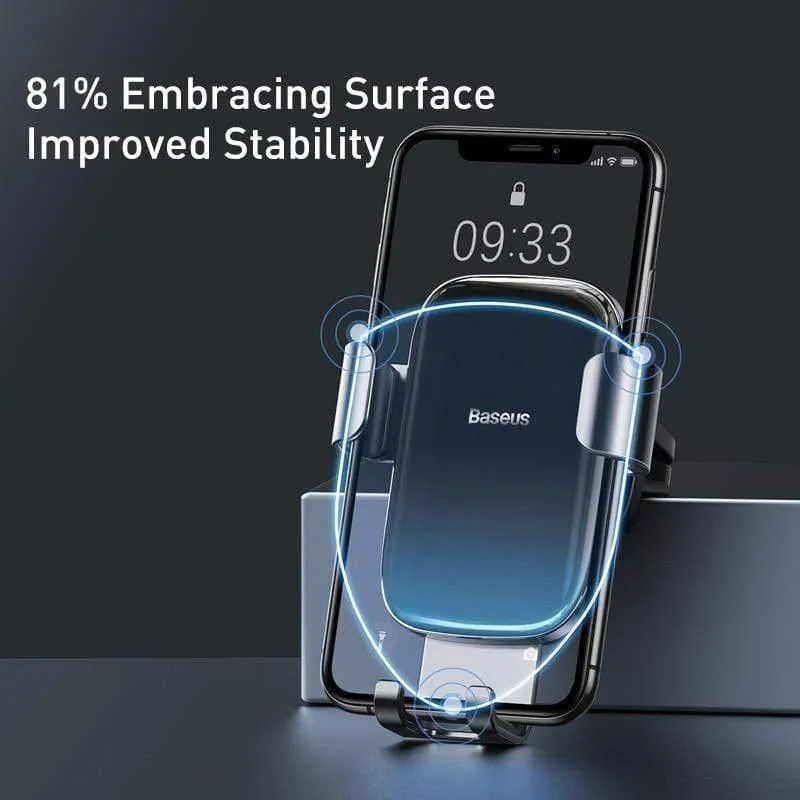 Baseus Alloy Car Phone Holder Universeller Handyhalter im Auto, Lüftungsschlitz-Halterung, Clip-Ständer für Smartphone, Schwerkrafthalterung