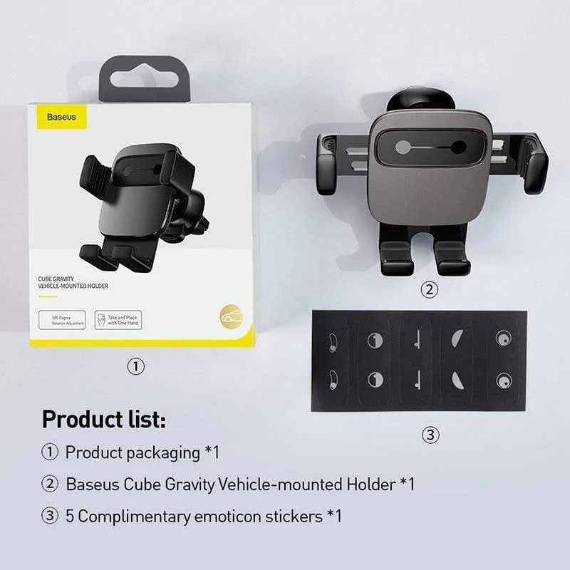 Baseus Autohalter für Telefon Schwerkraft Handy Ständer Halter in Auto Lüftungshalterung für iPhone Samsung Auto Telefonhalter