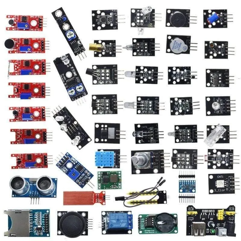 Für Arduino 45-in-1-Sensormodule Starter-Kit besser als 37-in-1-Sensor-Kit 37-in-1-Sensor-Kit UNO R3 MEGA2560