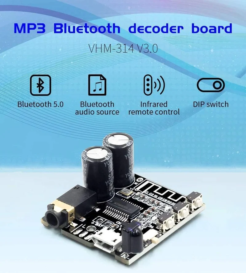 Bluetooth Audio Receiver Board Bluetooth 5.0 MP3 Verlustfreie Decoderkarte Drahtloses Stereo-Musikmodul