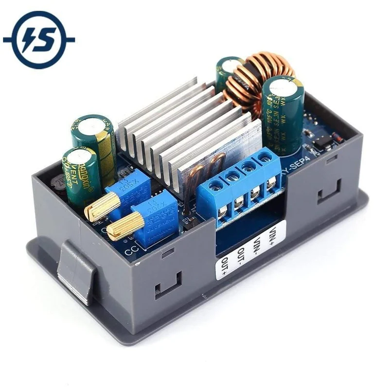 Step UP / Down Boost Buck Spannungsregler Wandler Solaraufladung Automatisch einstellbares Stromversorgungsmodul 35W mit Gehäuse