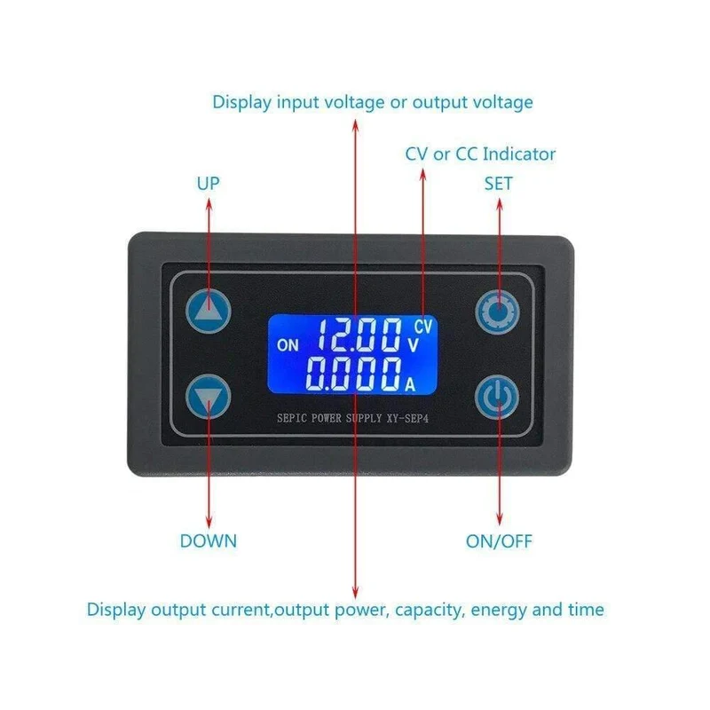 Step UP / Down Boost Buck Spannungsregler Wandler Solaraufladung Automatisch einstellbares Stromversorgungsmodul 35W mit Gehäuse