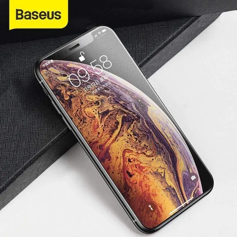 Baseus 0.3 mm gehärtetes Glas für iPhone X Xs Schutzglas für iPhone Xs Displayschutzfolie für iPhone X Xs (schwarz für iPhone X XS)