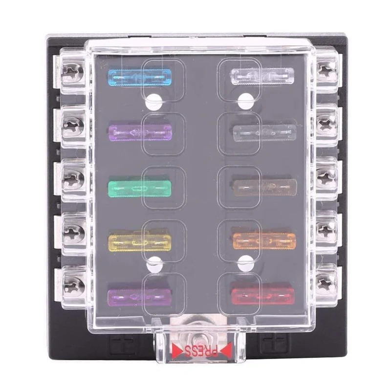 DC32V 10-Wege-Stromkreis Standard-Blade-Sicherungskasten-Blockhalter für Auto-LKW-Boot ATC ATO-Blade-Sicherungskasten