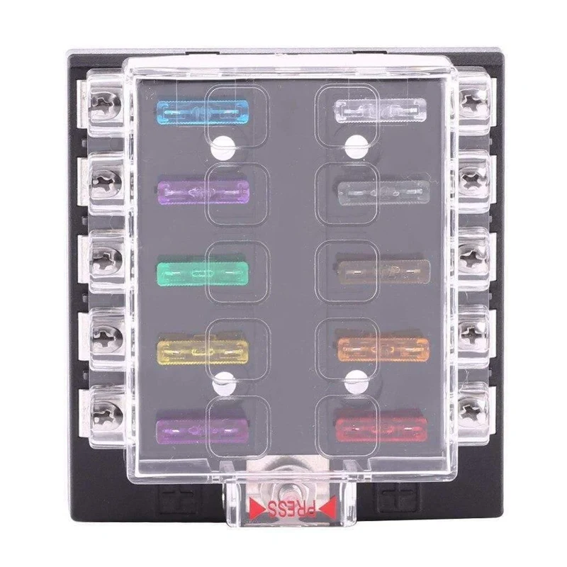 DC32V 10-Wege-Stromkreis Standard-Blade-Sicherungskasten-Blockhalter für Auto-LKW-Boot ATC ATO-Blade-Sicherungskasten