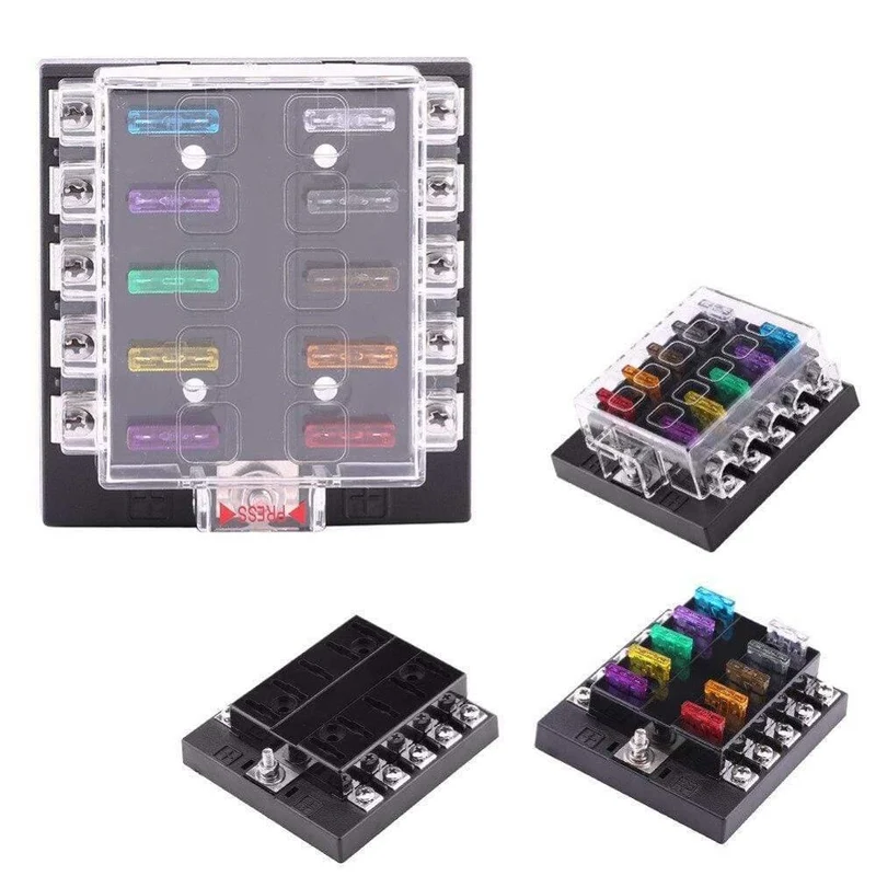 DC32V 10-Wege-Stromkreis Standard-Blade-Sicherungskasten-Blockhalter für Auto-LKW-Boot ATC ATO-Blade-Sicherungskasten