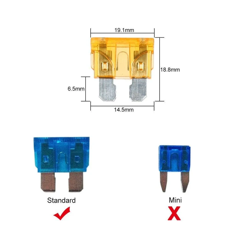 10-Wege-Sicherungskasten, 5-poliger Sockel, Relais-Sicherungshalterblock mit 13 Standard-Flachsicherungen, universell für Auto-Innenteile