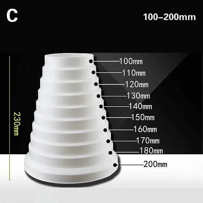 Universeller Abluftschlauch-Adapter, PVC-Rohrverschraubungen, Dunstabzugshaube, Abluftrohr-Anschluss, Wert prüfen, mit 2 m Aluminiumfolienband