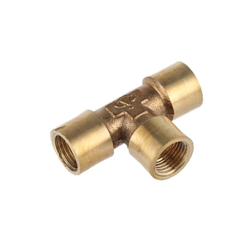 3-Wege-T-Stück T Typ 1/8 "1/4" 3/8 "1/2" 3/4 "BSP-Innengewinde Messingrohr-Anschlussadapter-Kupplungsanschluss für Luft Wasser Kraftstoff Gas