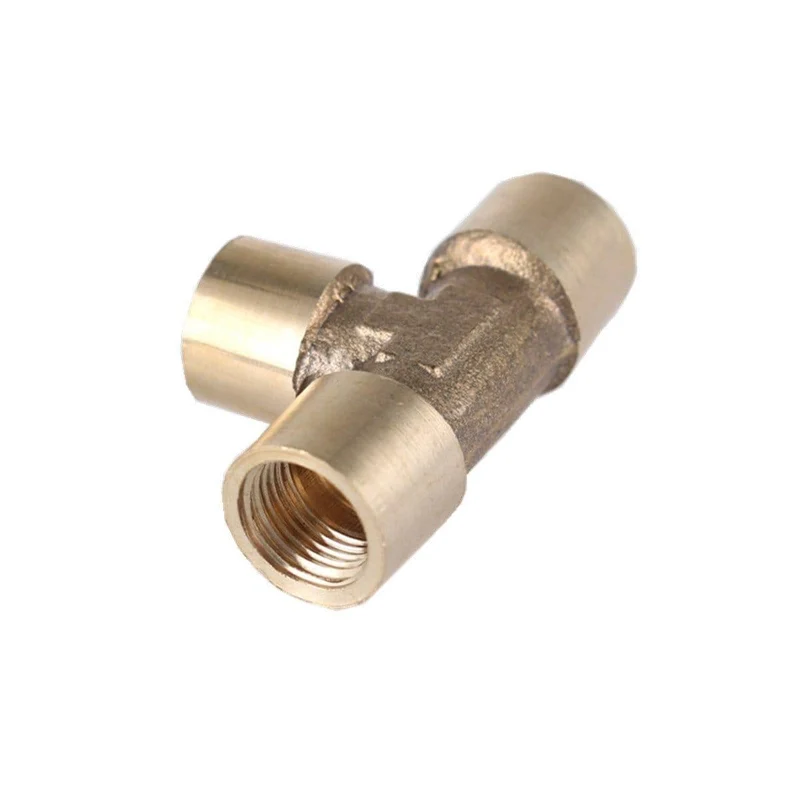 3-Wege-T-Stück T Typ 1/8 "1/4" 3/8 "1/2" 3/4 "BSP-Innengewinde Messingrohr-Anschlussadapter-Kupplungsanschluss für Luft Wasser Kraftstoff Gas