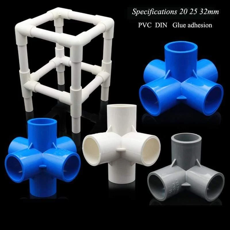 Multifunktions-PVC-Rohrverbinder, DIY-Regalstützgelenk, 3-, 4-, 5-, 6-Wege-Splitter, 20-50 mm Rohrkupplungsadapter, Gartenrohrverschraubungen