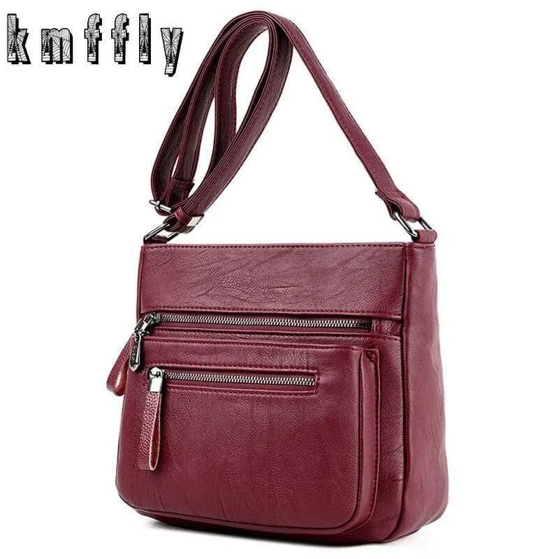 Weiche Leder Luxus Handtaschen Kleine Damen Taschen Designer Multi-Pocket Crossbody Umhängetaschen