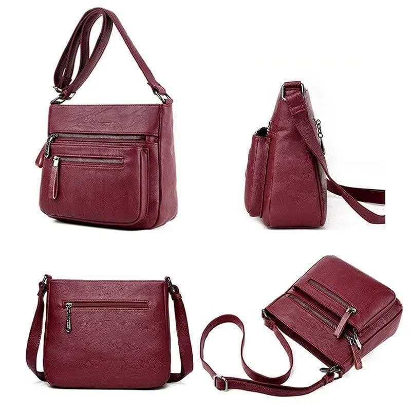 Weiche Leder Luxus Handtaschen Kleine Damen Taschen Designer Multi-Pocket Crossbody Umhängetaschen