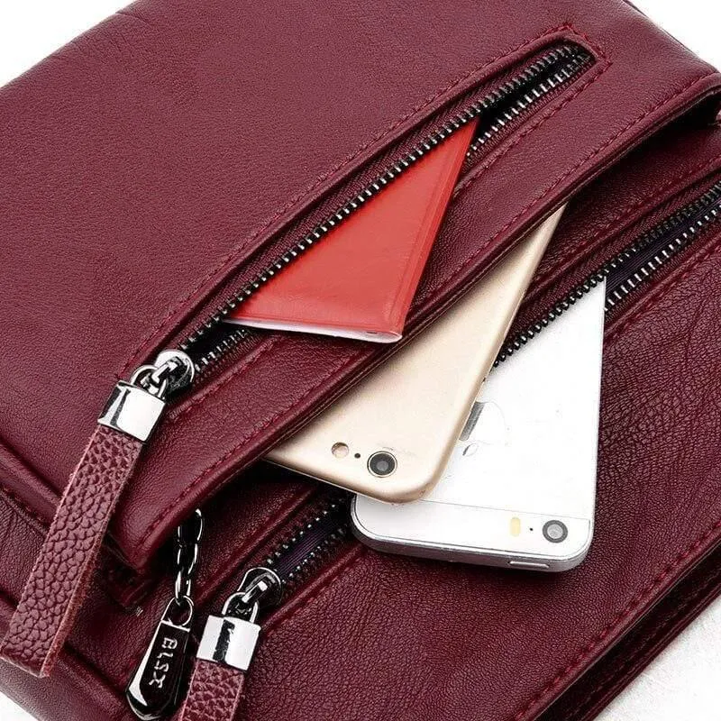 Weiche Leder Luxus Handtaschen Kleine Damen Taschen Designer Multi-Pocket Crossbody Umhängetaschen