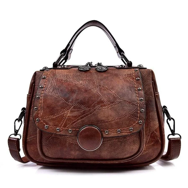 Mode PU Leder Umhängetasche Damenhandtasche Damen Umhängetaschen Niet Female Messenger