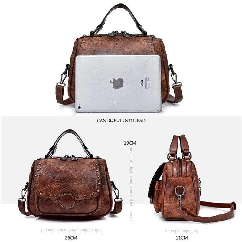 Mode PU Leder Umhängetasche Damenhandtasche Damen Umhängetaschen Niet Female Messenger