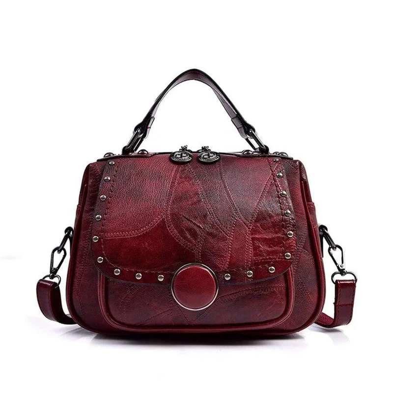 Mode PU Leder Umhängetasche Damenhandtasche Damen Umhängetaschen Niet Female Messenger