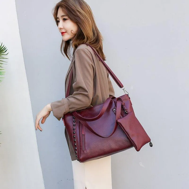 PU Leder Damen Handtaschen Große Kapazität Einkaufstasche Umhängetasche Umhängetaschen Für Damen Tasche