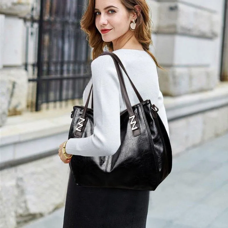 Damen Öl Wachs Leder Designer Handtaschen Hochwertige Umhängetaschen Damen PU Leder Damen Taschen