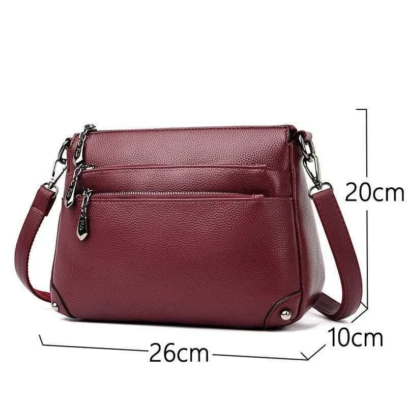 Mehrschichtige Reißverschlusstasche Hochwertige Messenger Bags für Mädchen in Umhängetasche Umhängetaschen für Damen