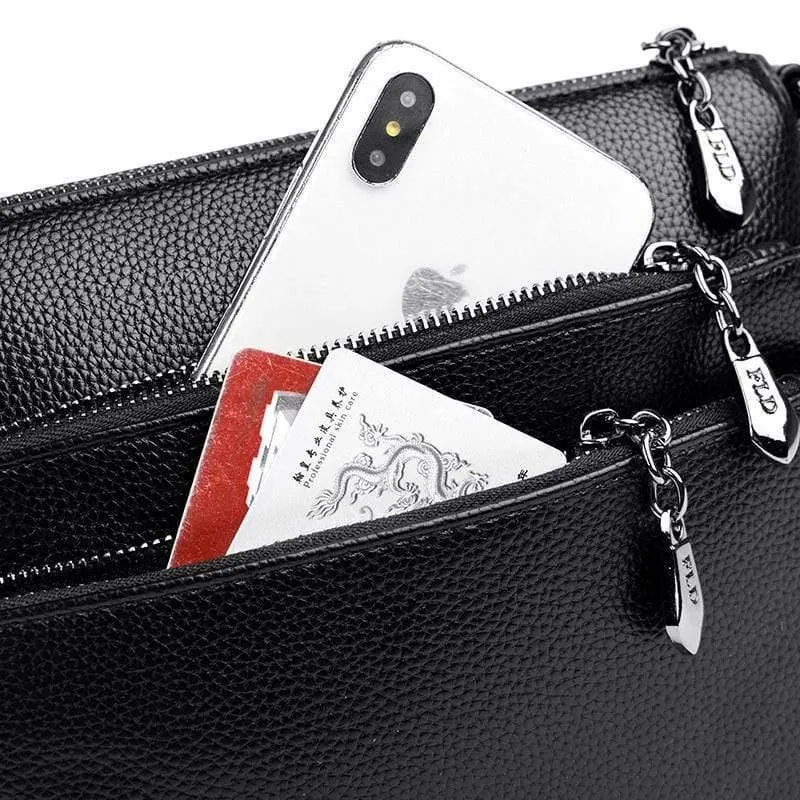 Mehrschichtige Reißverschlusstasche Hochwertige Messenger Bags für Mädchen in Umhängetasche Umhängetaschen für Damen