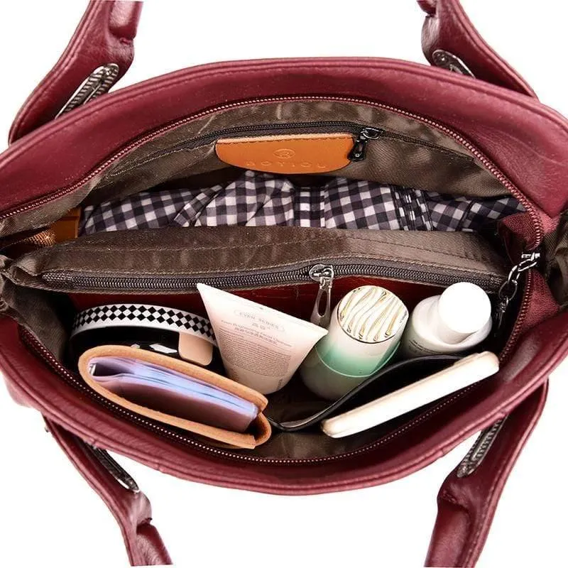 Damen Leder Messenger Bags Vintage Sac A Main Umhängetaschen für Damen Leder Umhängetasche