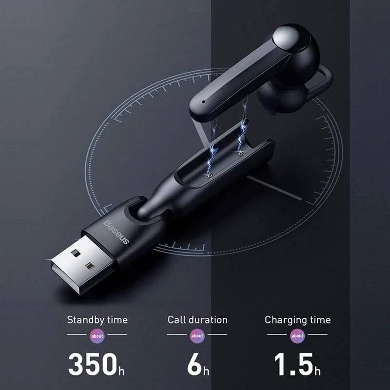 Baseus Magnetic Charging Drahtloser Bluetooth-Kopfhörer mit einer Freisprecheinrichtung und Mikrofon Business Bluetooth-Headset für Autofahrer