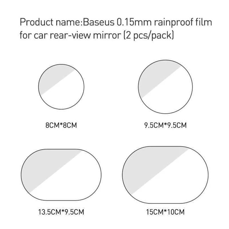 Baseus 2Pcs 0.15mm Auto Rückspiegelschutzfolien Antibeschlag Fensterfolien Wasserdicht Regenschutz Autoaufkleber