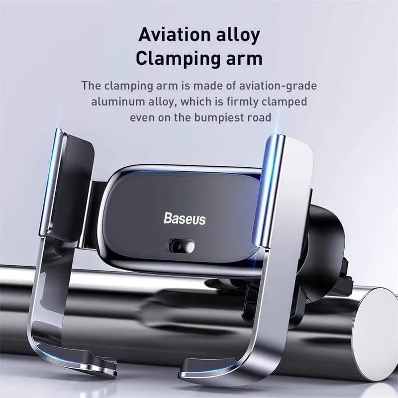 Baseus Mini Automatic Clamping Autotelefonhalter für iPhone Kein kabelloses Laden Lüftungshalterung Autohalter für Samsung Xiaomi