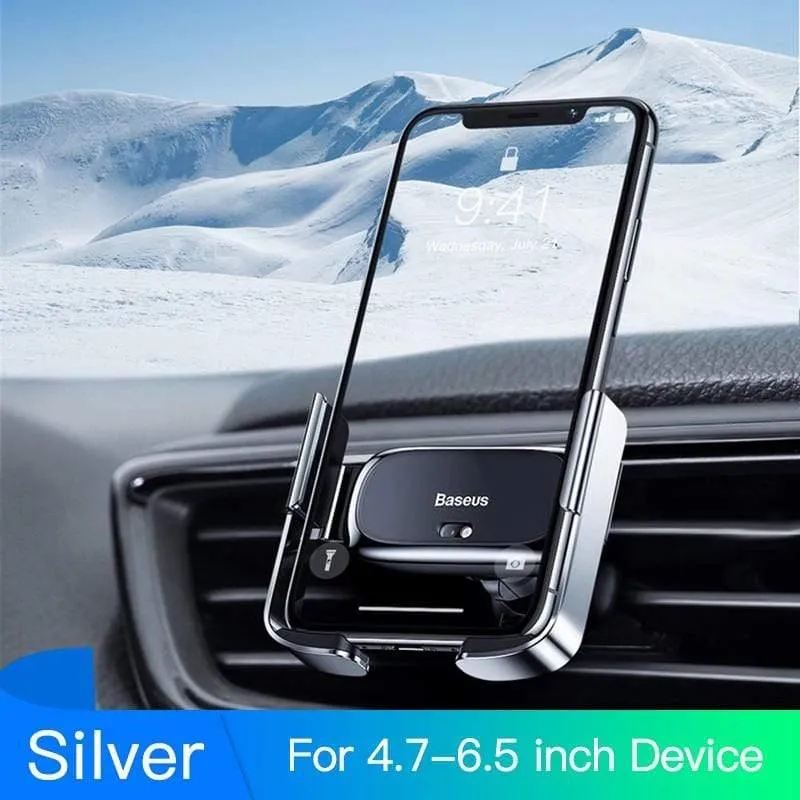 Baseus Mini Automatic Clamping Autotelefonhalter für iPhone Kein kabelloses Laden Lüftungshalterung Autohalter für Samsung Xiaomi