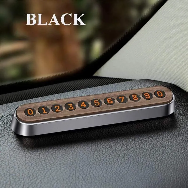 Baseus Alloy Car Temporäre Parkkarte Hölzerne Handynummer Kartenmagnet Magnet Flip Telefonnummern Auto Interieur Zubehör