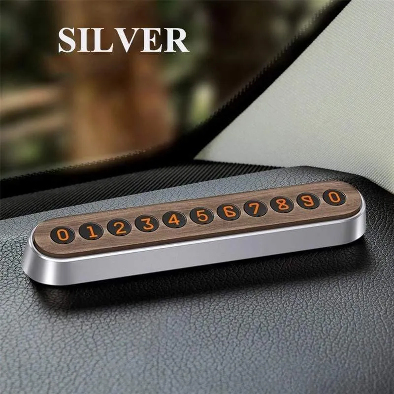 Baseus Alloy Car Temporäre Parkkarte Hölzerne Handynummer Kartenmagnet Magnet Flip Telefonnummern Auto Interieur Zubehör